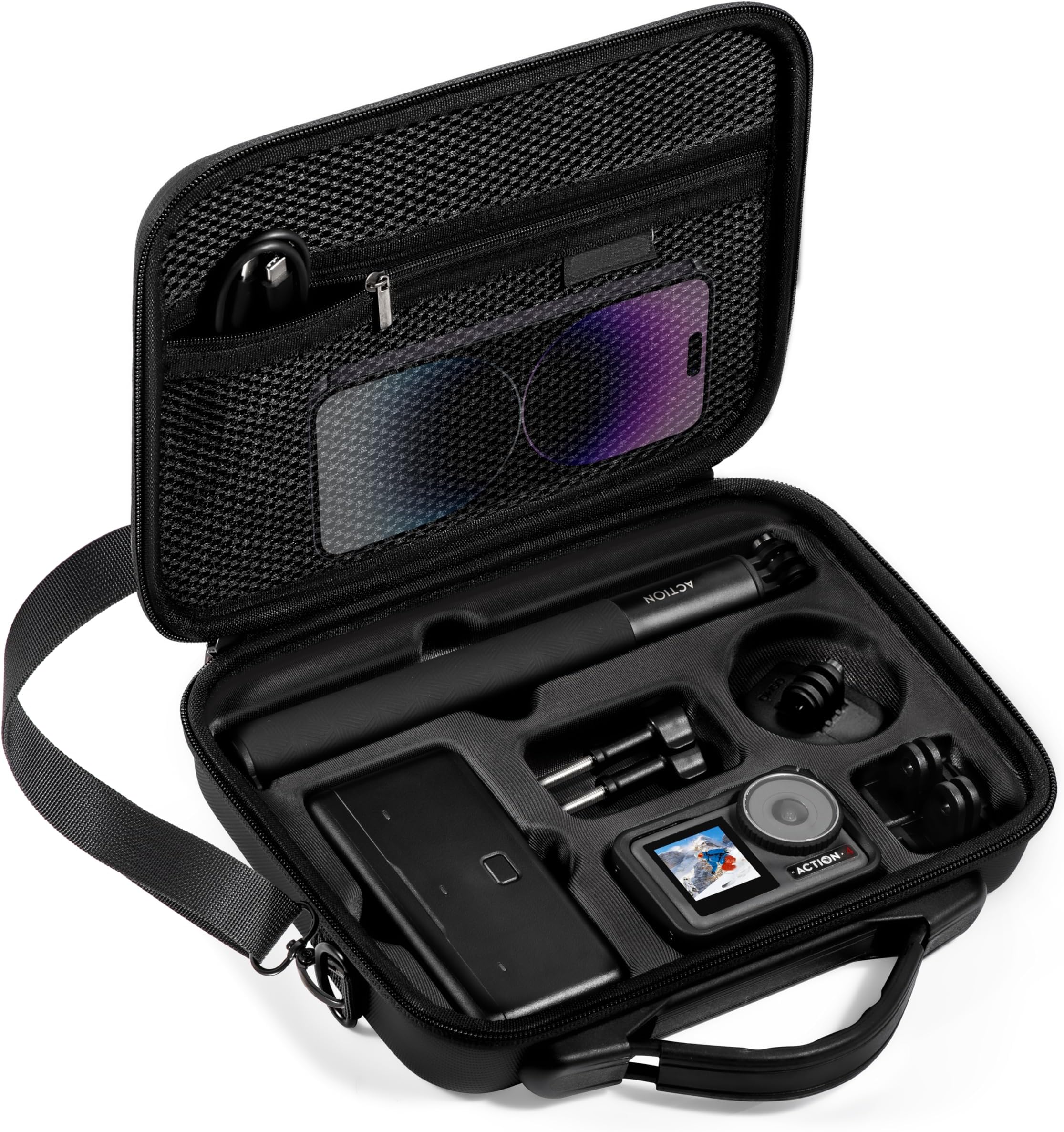 Tomat Osmo Action 5 Pro Carrying Case for DJI Osmo Action 5 Pro/Action 4 Camera Accessories Hard Shell Bag Travel Case Compatible with DJI Action 3/Action 4 Adventure Combo