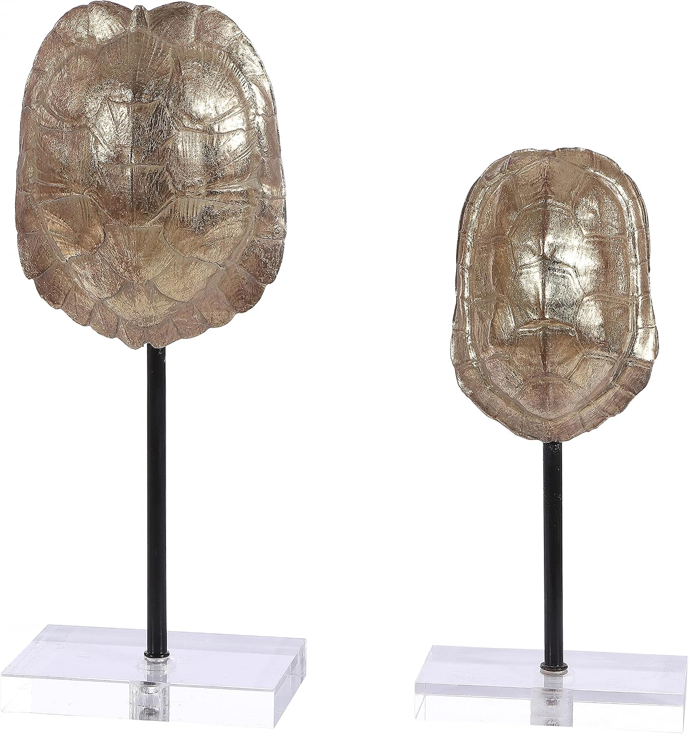 SAFAVIEH Home Collection Eris Gold Faux Turtle Shell Table Decor (Set of 2) RDC1206A-SET2