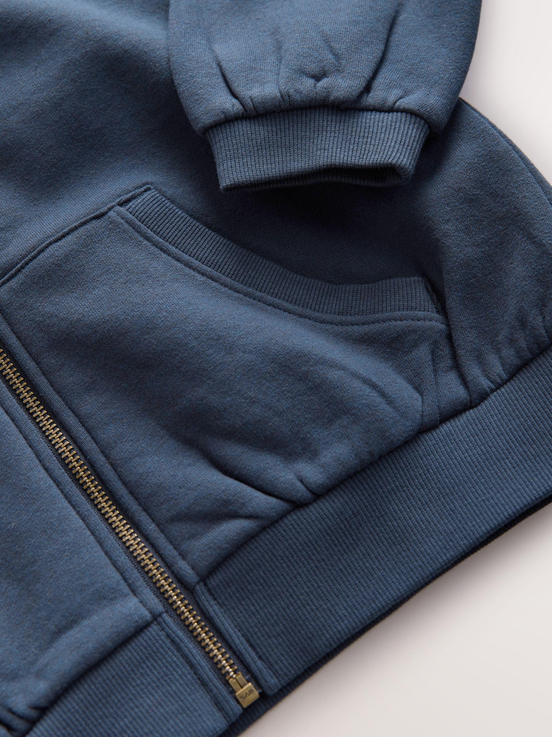 NEXT Ragazza Felpa Sportiva con Cappuccio e Zip in Misto Cotone