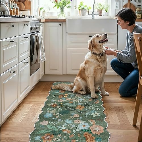 Miniatura 132 de Alfombra lavable para pasillo y de cocina, alfombra de entrada, vintage, suave para el suelo, alfombra antideslizante para interiores, para baño