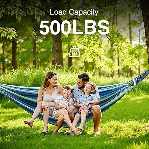 Miniatura 2 de ANAGOO - Hamaca doble, resistente y portátil, capacidad de peso de 500 lb, perfecta tanto para interiores como exteriores, hamaca para 2 personas