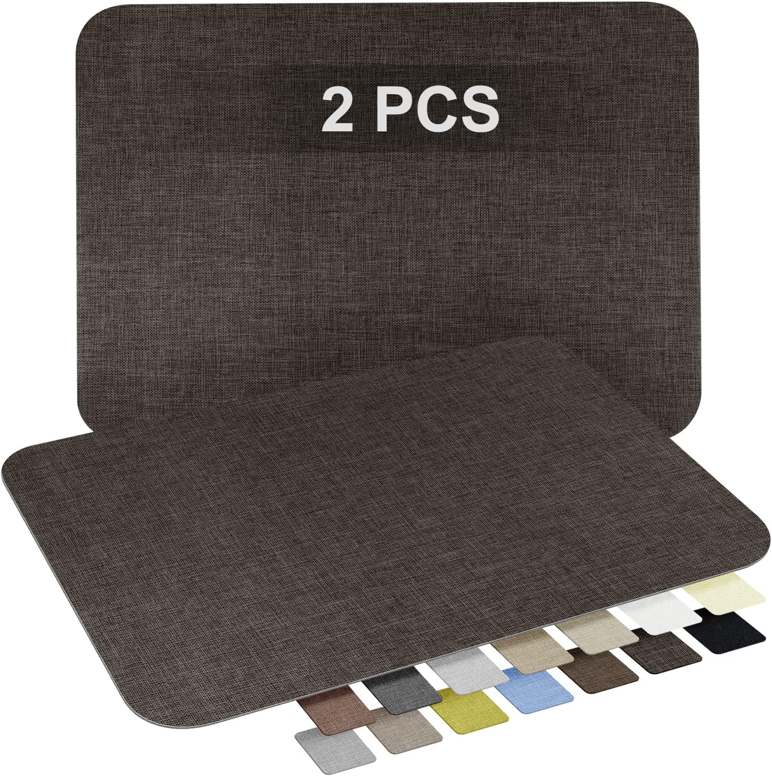 2 PCS Fabric Repair Patch - 8 x 11 inch Fabric Repair Tape Self-Adhesive Canvas Fabric Patches - Linen Fabric Patches for Furniture - Fabric Repair Kit for Couch,Sofas,Car Seats Coffee Brown