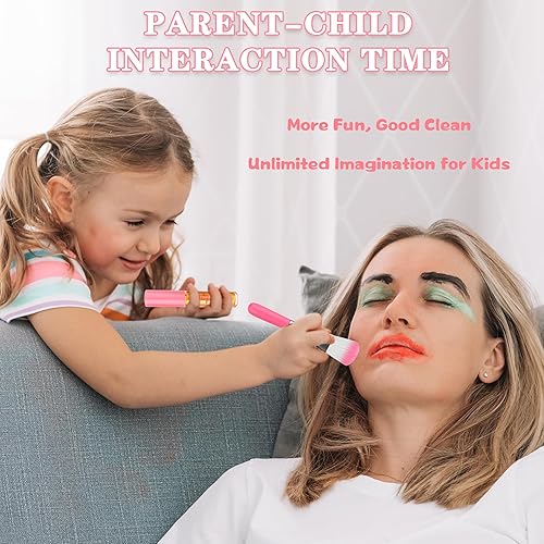 Miniatura 6 de Kit de maquillaje para niños, 66 piezas, juego de maquillaje lavable para niñas pequeñas, juego de cosméticos real, juego de maquillaje, juego de