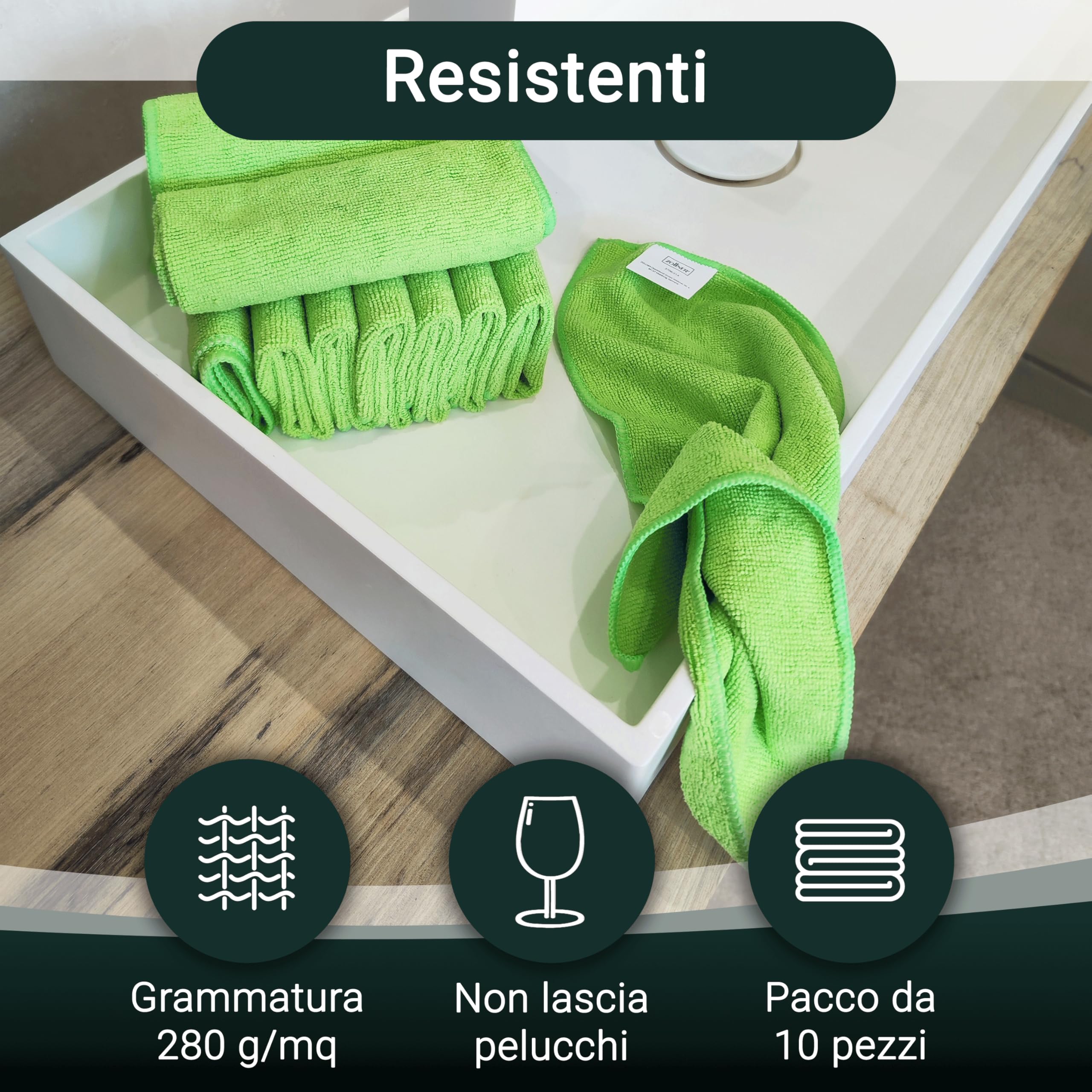 Panno in Microfibra 12 pz 30x30 cm Morbido Assorbente Riutilizzabile Non Pelucchi per Pulizia Casa e Auto Nero | Leroy Merlin
