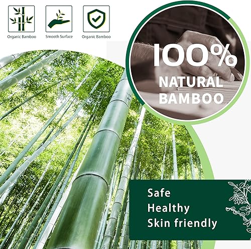 Miniatura 3 de Renook Rascador de espalda para hombres, rascador de espalda de bambú extra largo de 22 pulgadas, mango curvado, rascador de superficie grande para