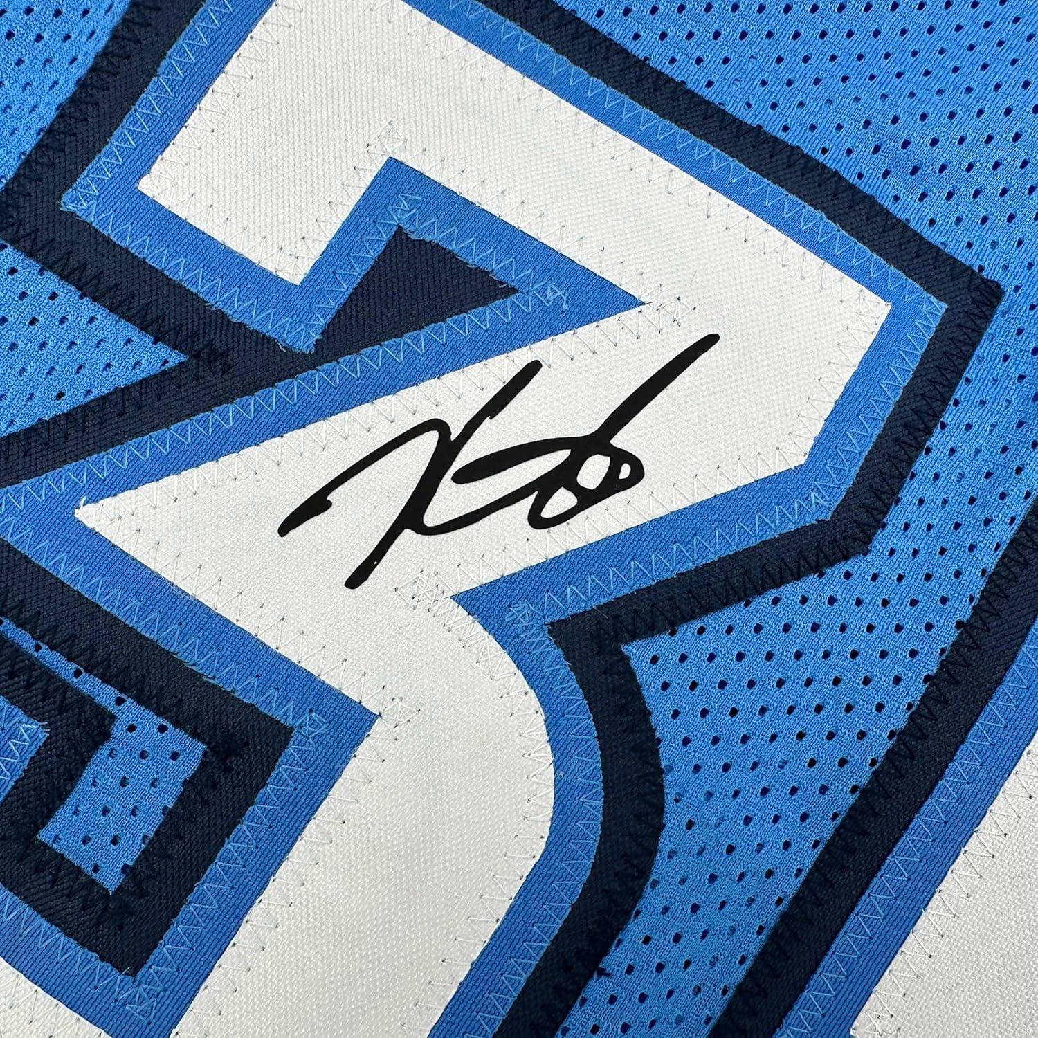 Facsimile Autographed Kevin Durant Oklahoma City Blue Reprint Laser Auto Basketball Jersey Size Men's XL - Image 2