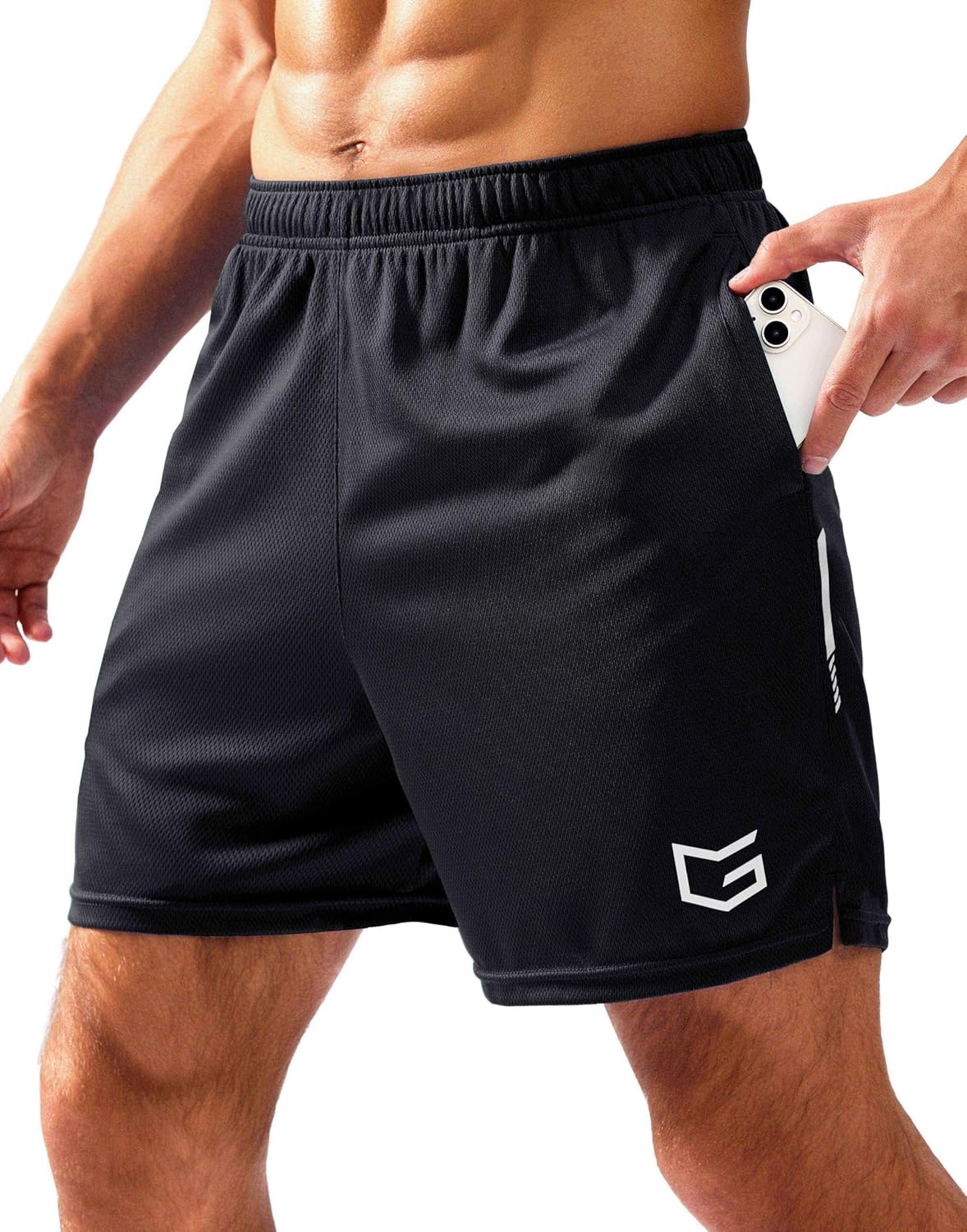 G Gradual Mens Gym Shorts 5 7 10 with Zipper Pockets Basketball Athletic Mesh Quick Dry Shorts for