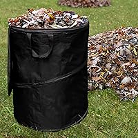 Vista 38 de Wakeman Outdoors, bote de basura plegable con tapa de apertura rápida y cierre (33 galones). Ideal para reciclaje, campamentos y más. Color verde