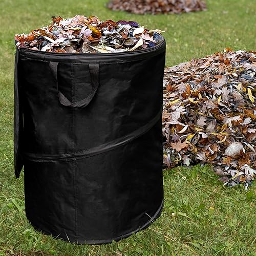 Miniatura 38 de Wakeman Outdoors, bote de basura plegable con tapa de apertura rápida y cierre (33 galones). Ideal para reciclaje, campamentos y más. Color verde