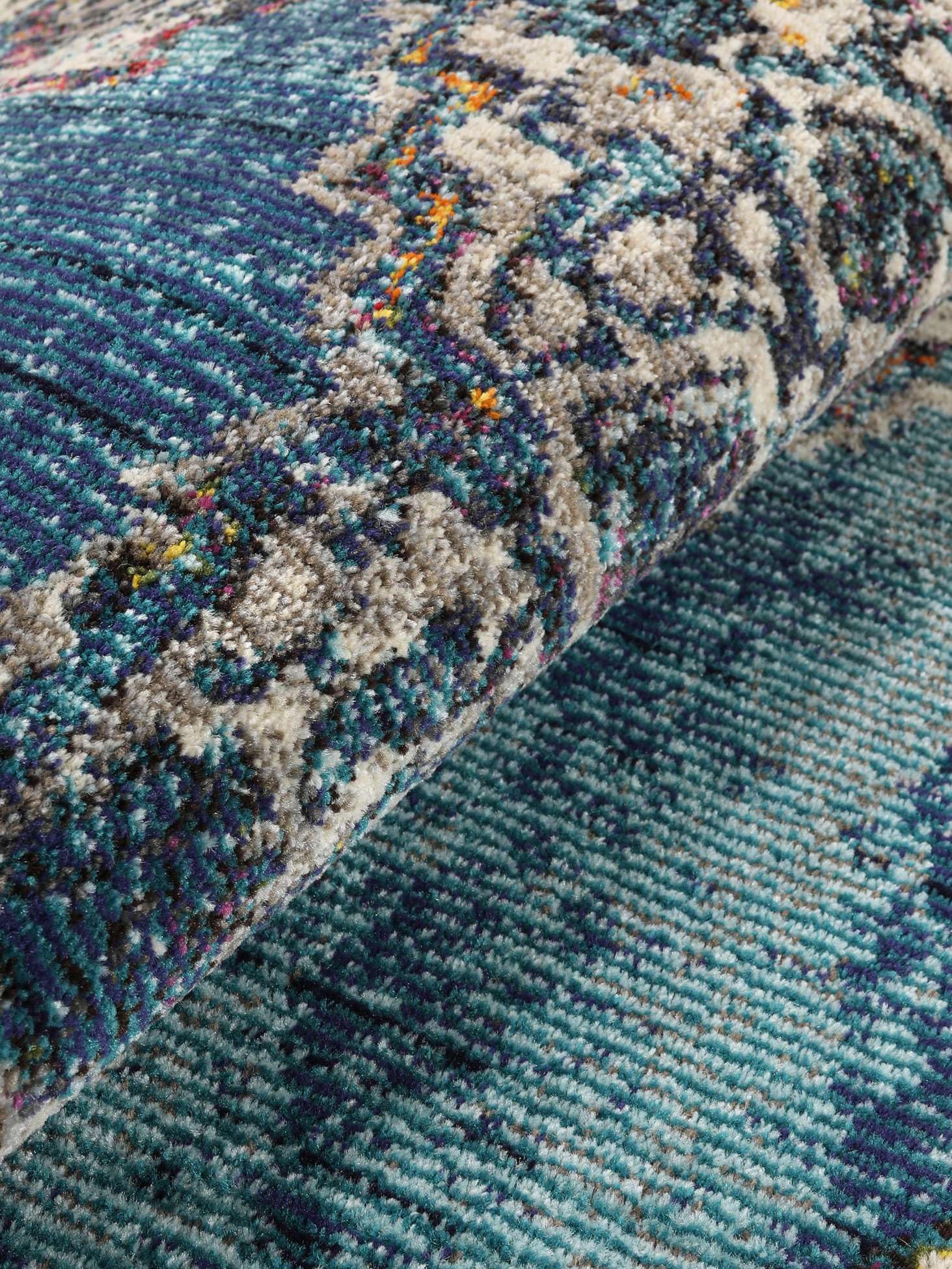 RugVista Balmoral Dywan, Ø 150 cm, Ciemny Teal | Nowoczesne, Okrągły, Wysoki, Czyścić wyłącznie chemicznie, Oeko-Tex 100, Pokój dzienny, Jadalnia, Sypialnia, Kuchnia