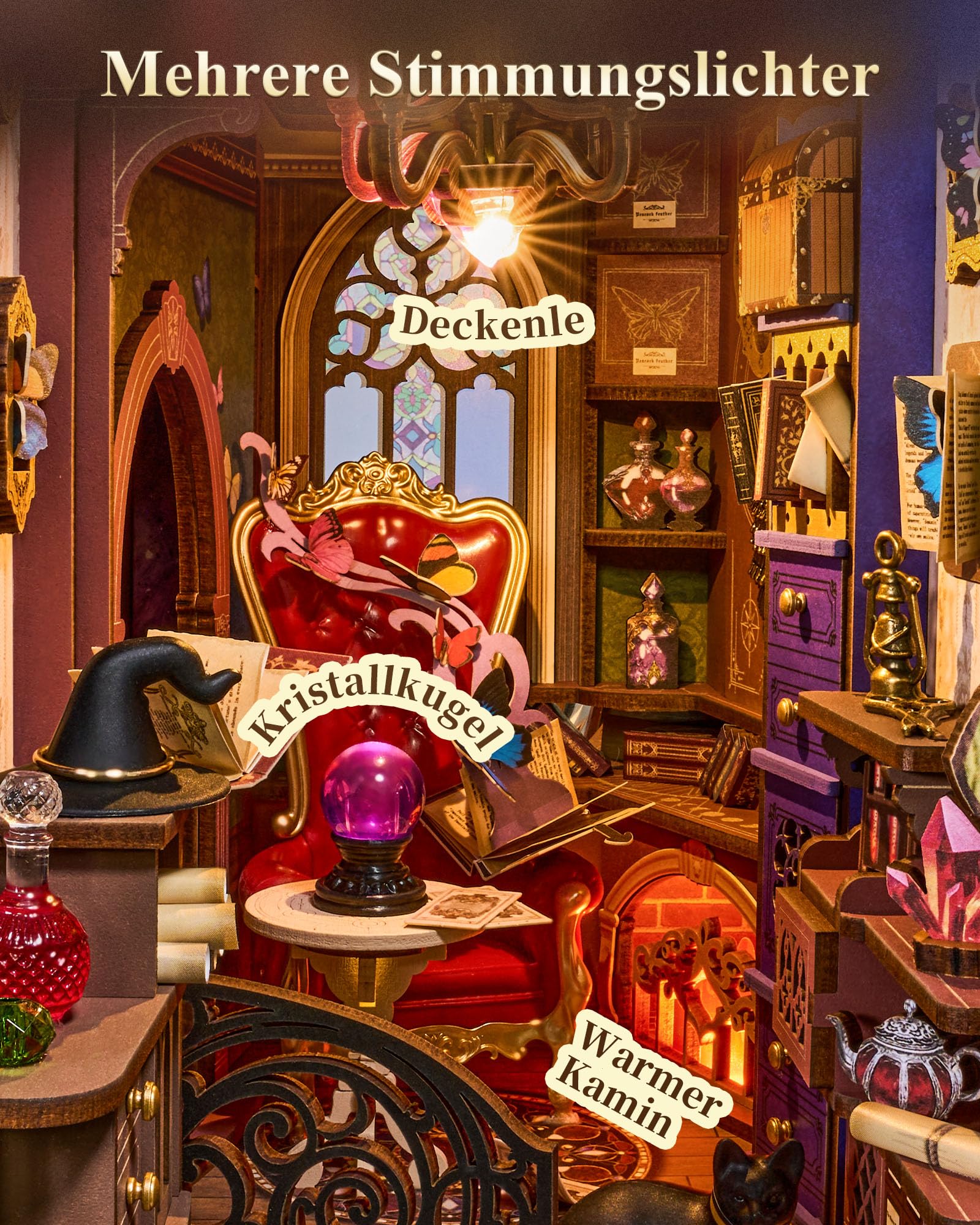 Rolife Book Nook Kit für Erwachsene Miniatur Haus Selber Bauen mit Licht