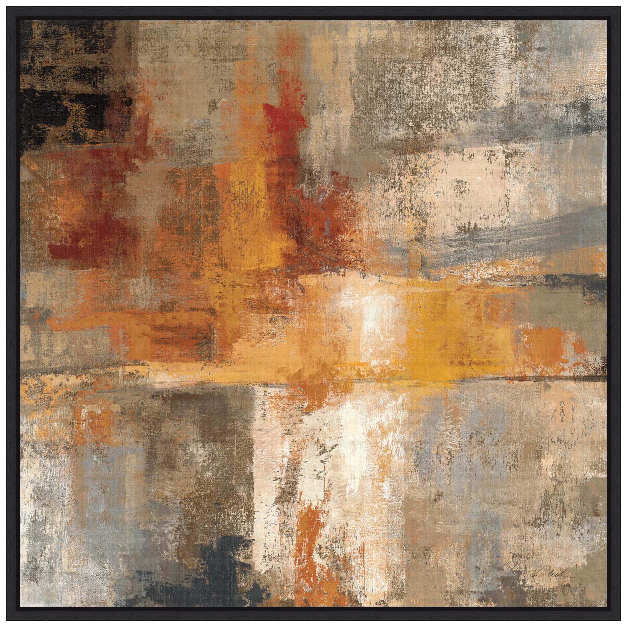Amanti Art Crop by Silvia Vassileva Canvas Art Framed, Medium Sylvie Black, Silver and Amber 132509