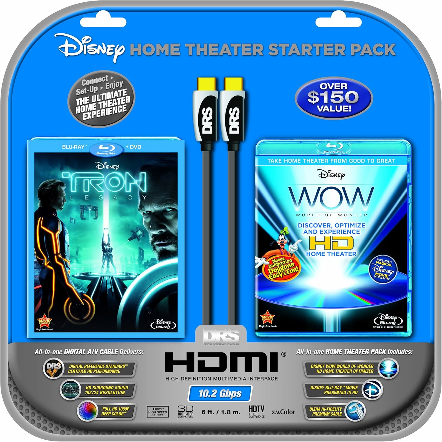 Disney WOW World of Wonder (SingleDisc Bluray) w/HDMI Cable + Tron