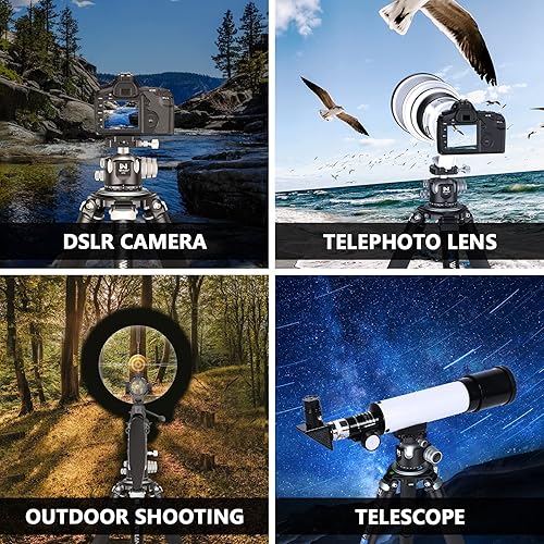 Miniatura 8 de WEYLLAN - Cabezal de bola de perfil bajo de 2165in cabezal de trípode panorámico 360 cabezal de trípode de aleación de aluminio CNC para trípode con