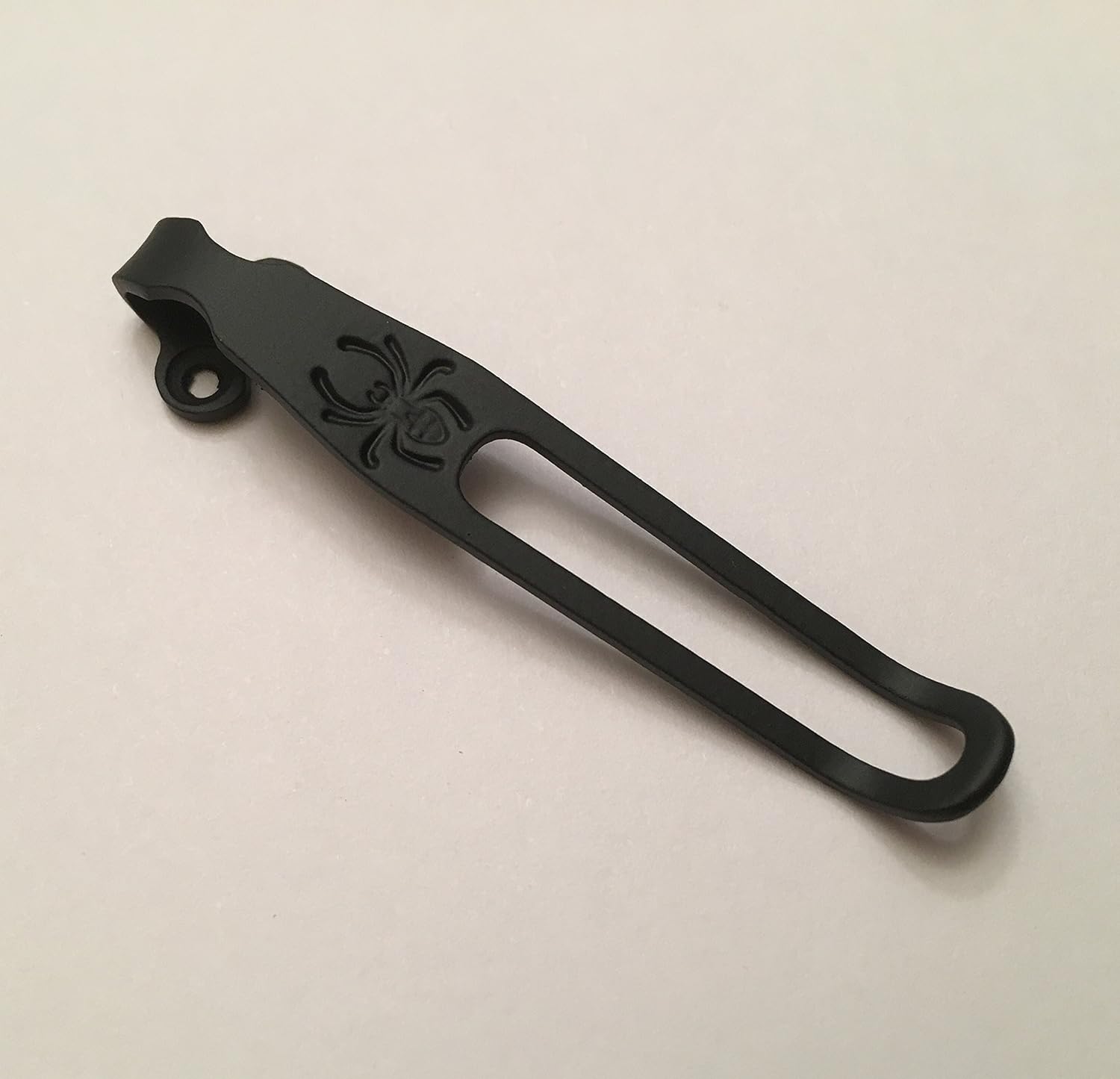 Matte Black Titanium Deep Pocket Clip For Spyderco Paramilitary 2 C81GPBK2 Tip Down