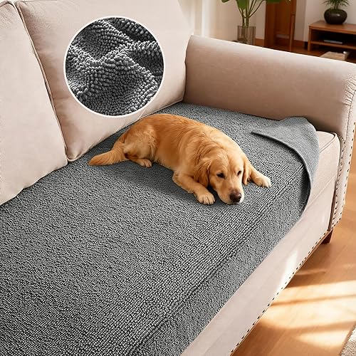 Miniatura 31 de H.VERSAILTEX Funda antideslizante para sofá de mascotas, protector para cama de perro, funda gruesa y suave, apta para mascotas, lavable, funda de
