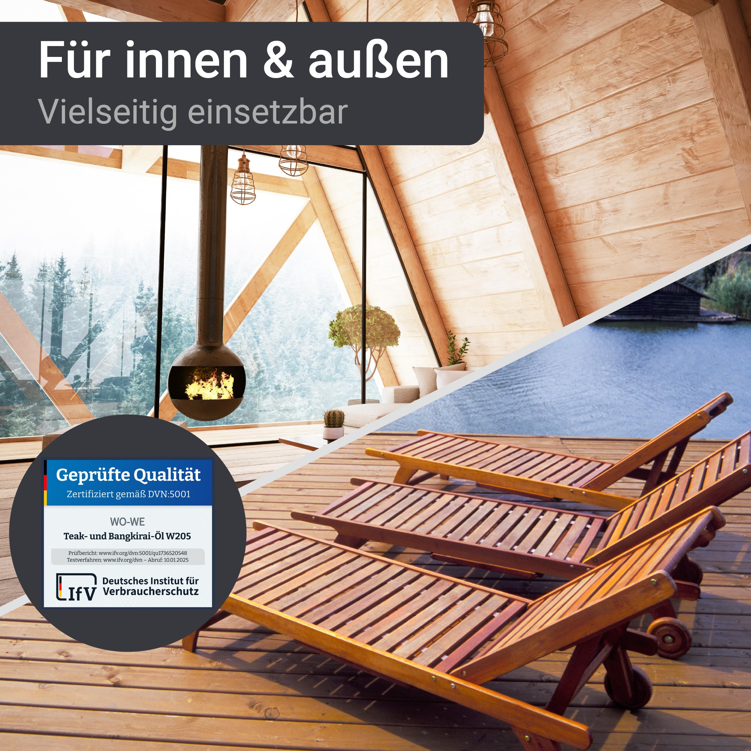 Teak & Bangkirai Pflege Teaköl Bangirai Pflegeöl Holzpflegeöl Holzöl Öl W205-5L