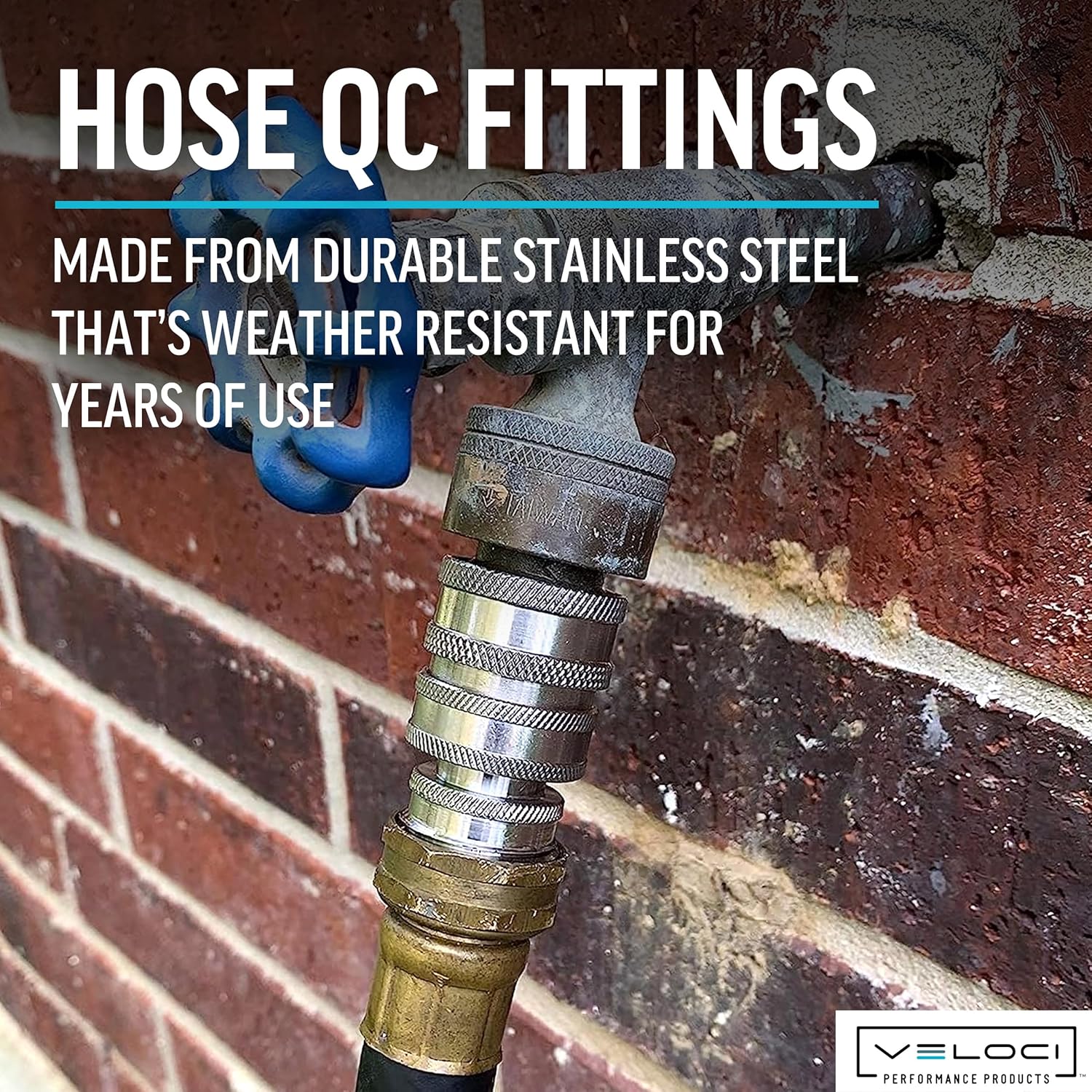 MTM Hydro Garden Hose Adapter 6 Piece 3/4” Quick Connect Fittings Kit, Stainless Steel High Pressure Couplings and Connectors for Pressure Washers and Car Detailing, 3x3