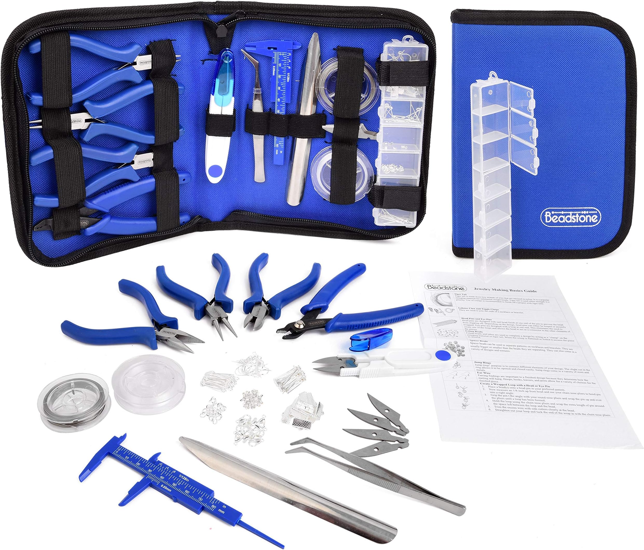 Genuine Beadstone Jewelry Making kit - Guide Included - Rust-Resistant Steel, Sharp Blades, Premium 'Molded' Design Handles, for Jewellery Making Lovers