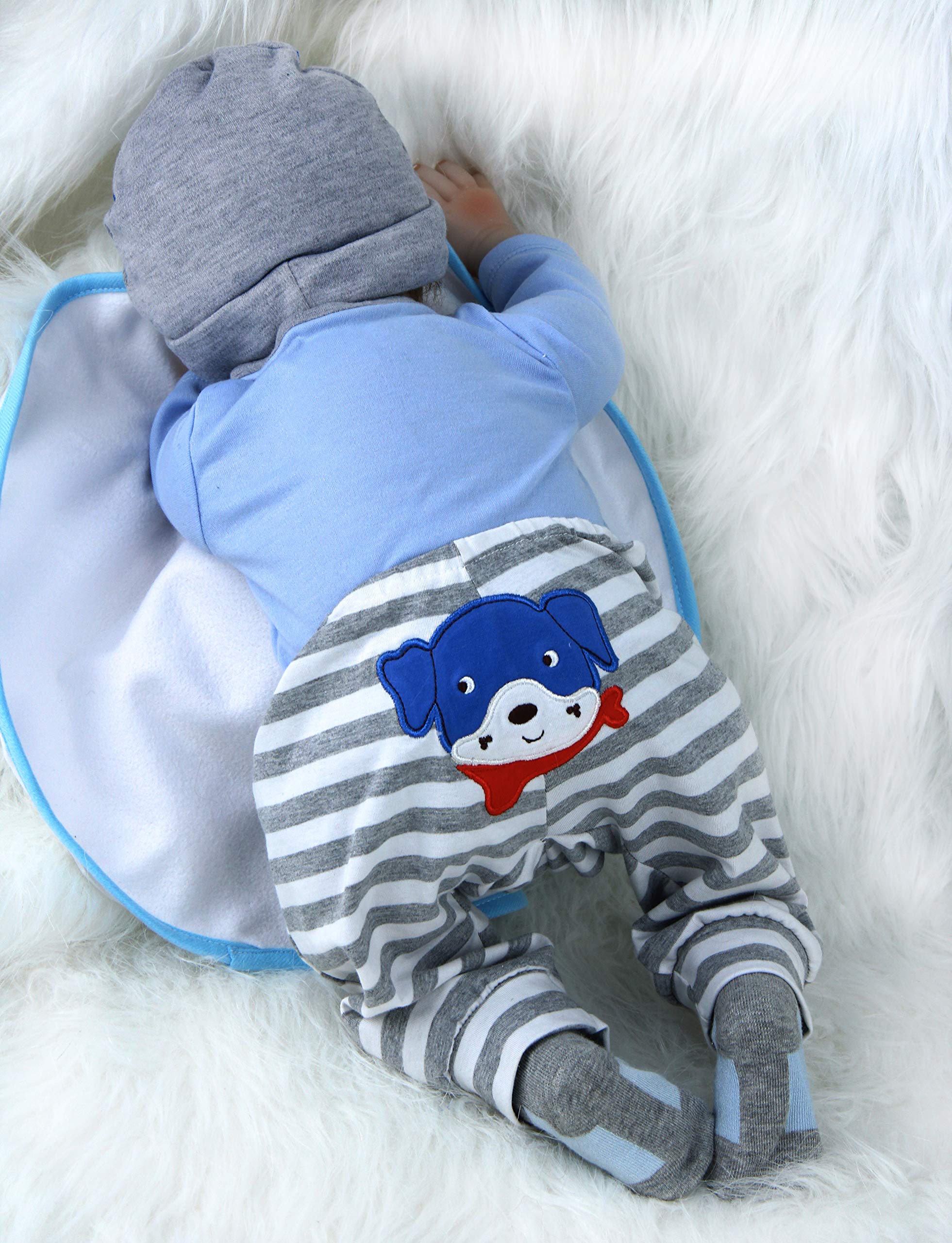 22 Pollici 55cm Bambole Reborn Maschio Silicone Morbido Vinile Vita Reale Realistico Fatto a Mano Giocattoli per Neonati Regali di Natale Reborn Baby Doll