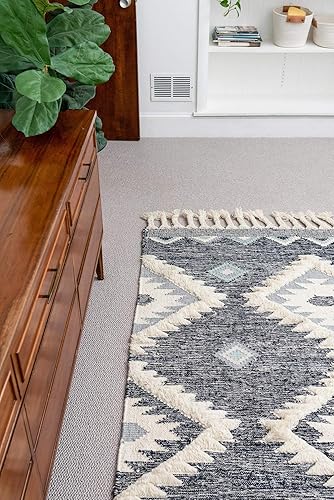 Miniatura 9 de Unique Loom Mesa Collection - Alfombra de área, color papago (8 x 10 pies, rectangular, azul oscurocrema)