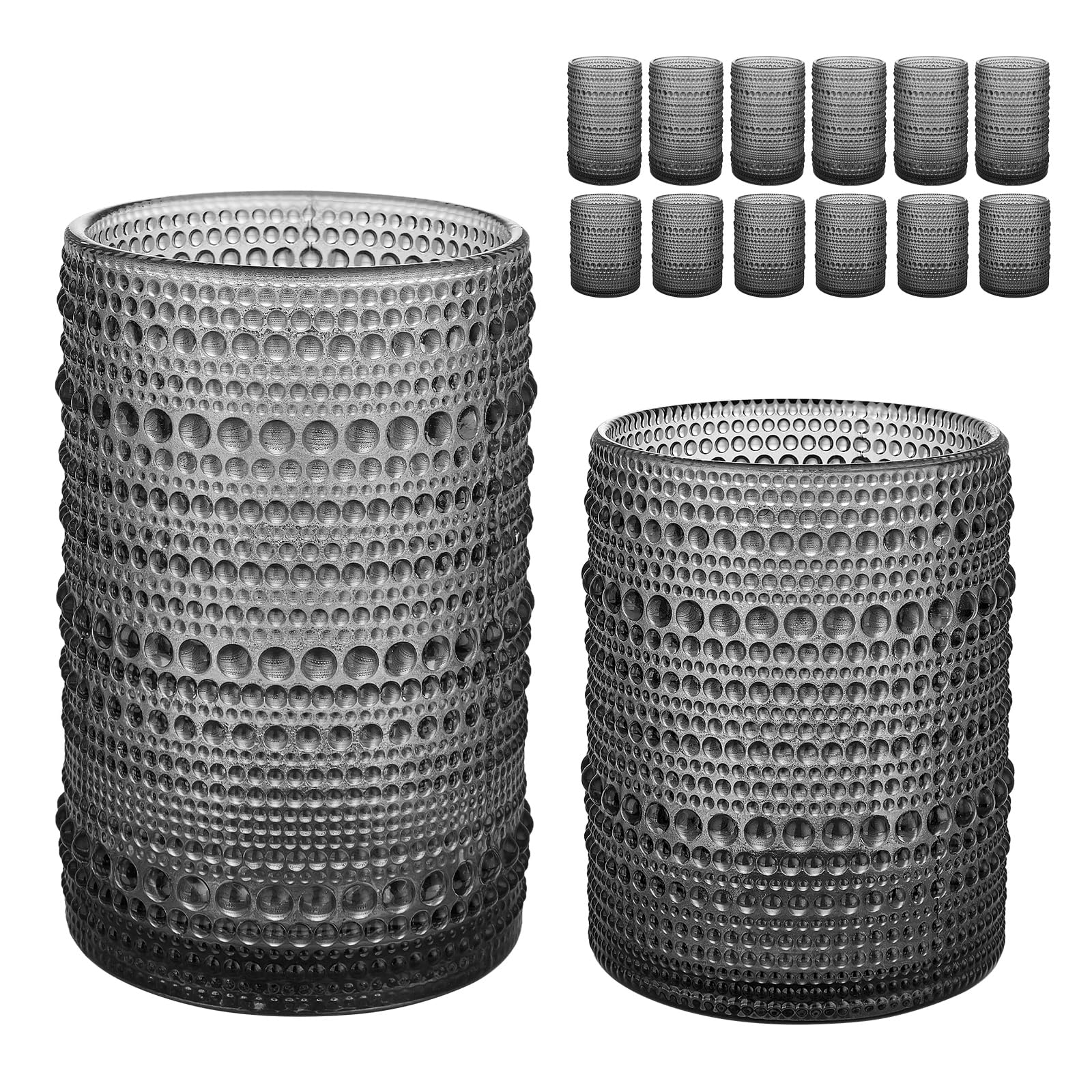 HomeVogue Hobnail Drinking Glasses Set of 12