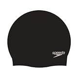Speedo Unisex Plain Moulded Silicone Swimming Cap | Swim Essentials | Hair Protection, Bla...