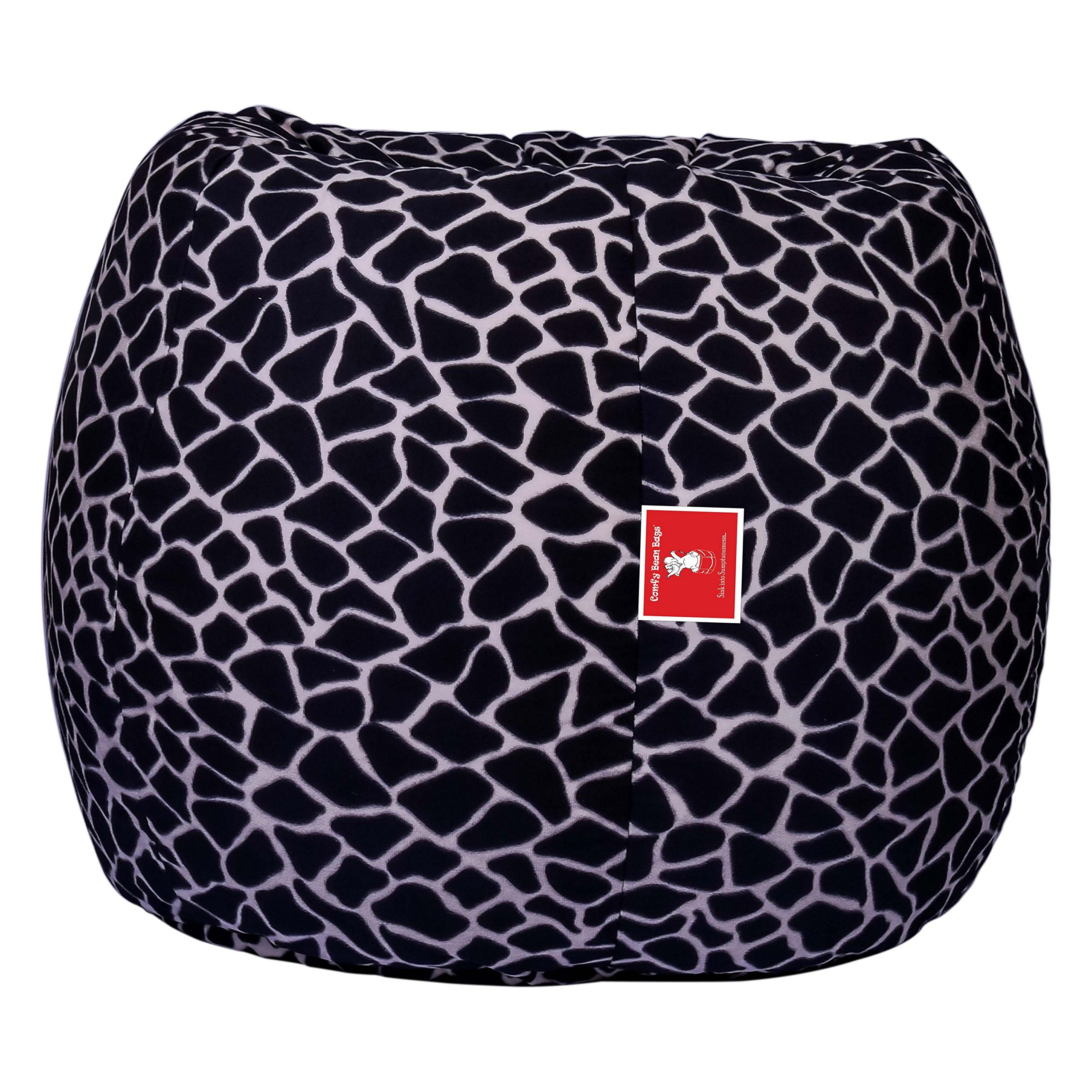 Biggie Bean Bag Designer Fabric Jumbo Bean Bag Without Fillers Cover (Black and White)