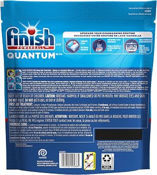 Finish Quantum Dishwasher Detergent Pods, 3-Chamber Formula, 90 Tabs