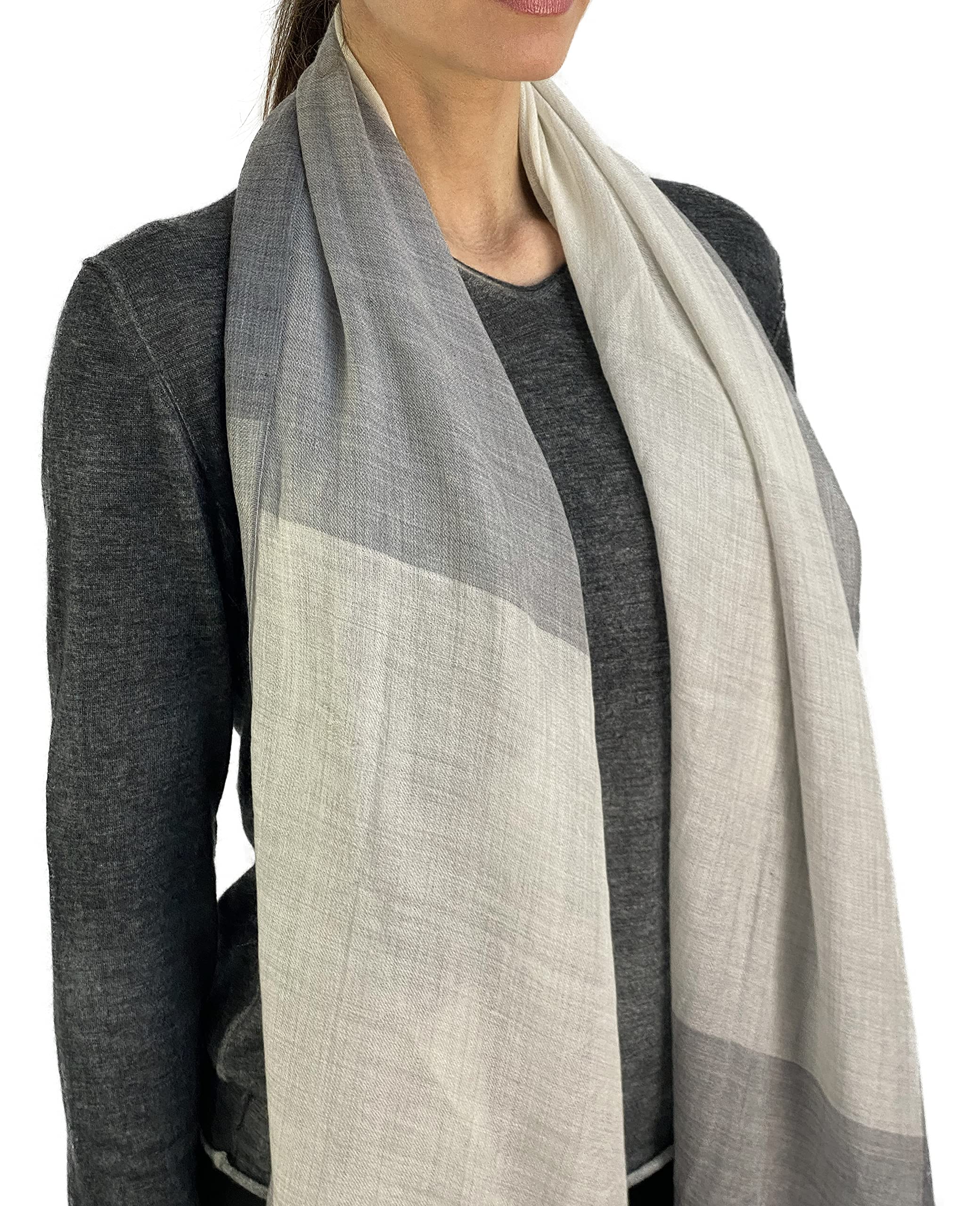 estolas, bufanda, accesorios - Quadro white, Blanco Gris, Talla única