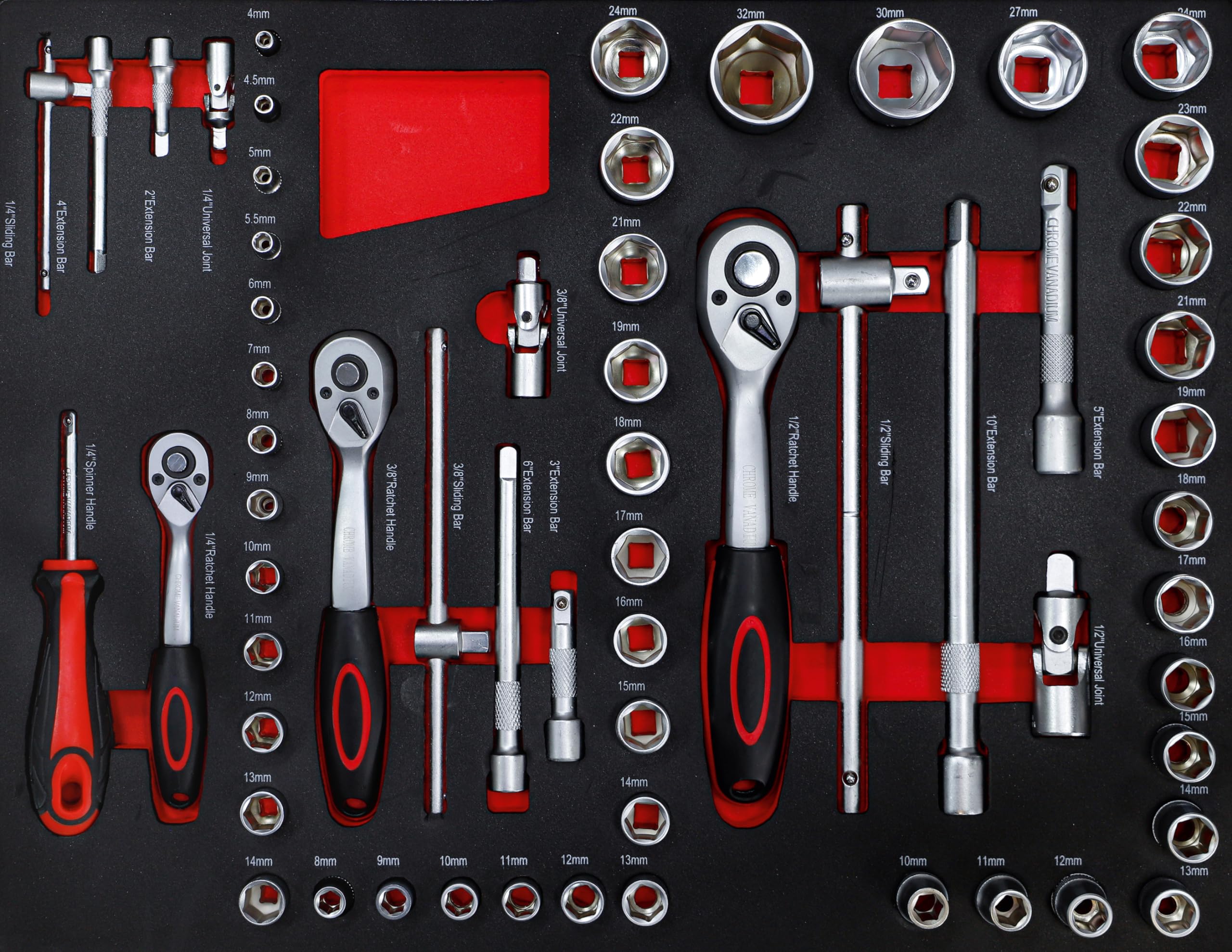 BGS Diy 6055 | Servante d’atelier | 6 tiroirs | 1 porte latérale | avec 158 outils