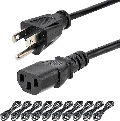 Miniatura 10 de StarTechcom PXT1011 cable de alimentación estándar para computadora NEMA5-15P a C13 1 pie Estándar Negro