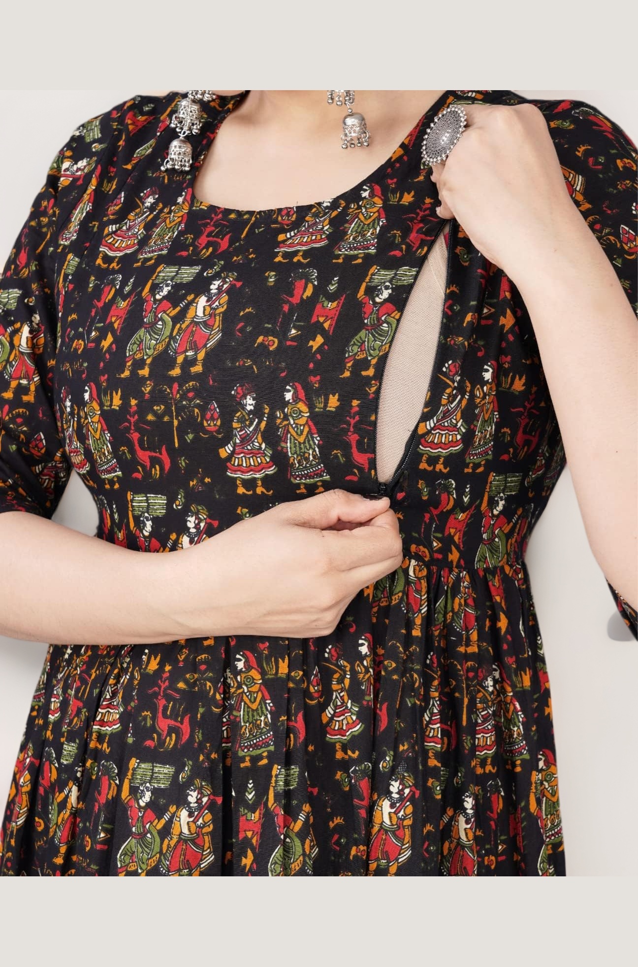 Jikonet Women's Maternity Kurti for Feeding Zippers (VJK)