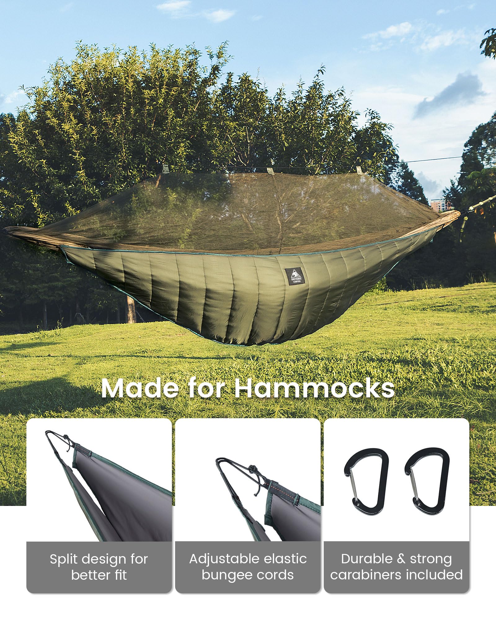 ONETIGRIS ハンモック用アンダーキルト オリーブグリーン Amazon.com: OneTigris Night Protector Ultralight Hammock