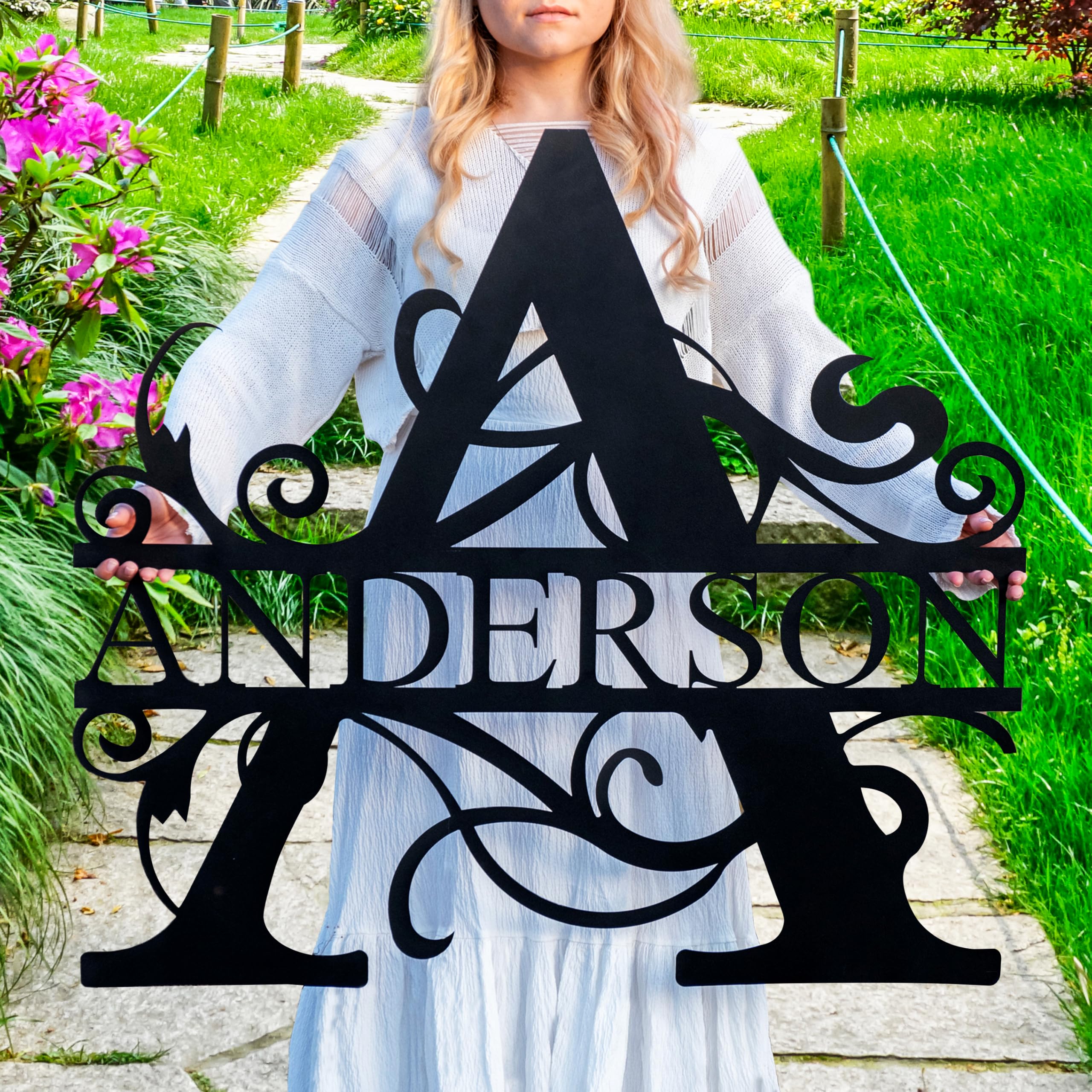 Customized Metal Family Name Sign for Home Decor – Waterproof, Fade-Resistant, High-Quality Personalized Split Letter Monogram- Ideal for Housewarming Gifts Indoor & Outdoor Use- Crafted in USA