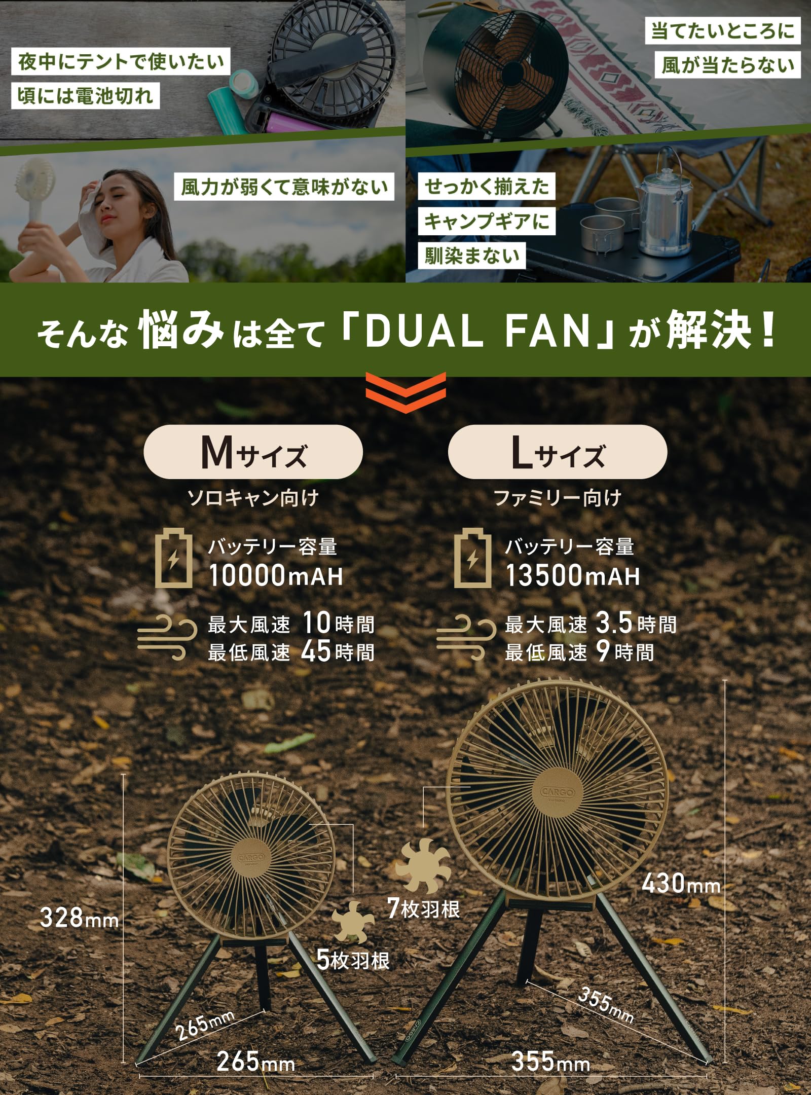 CARGO CONTAINER カーゴコンテナ DUAL FAN L カーキ Amazon.co.jp: CARGO CONTAINER カーゴコンテナ DUAL FAN 扇風機