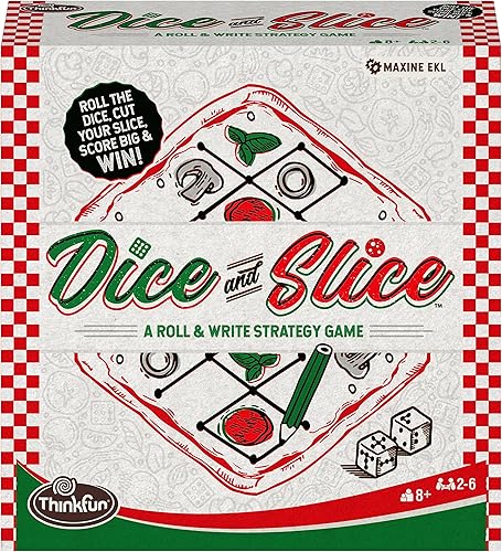 Miniatura 4 de ThinkFun 's Dice and Slice - Juego de dados para fiesta de pizza - Juego de rebanar de pizza deliciosamente estratégico