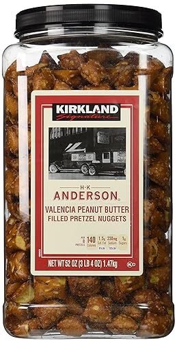 Pepitas de pretzel rellenas de mantequilla de maní Valencia H.K Anderson Kirkland Signature: 52 oz, Cos9