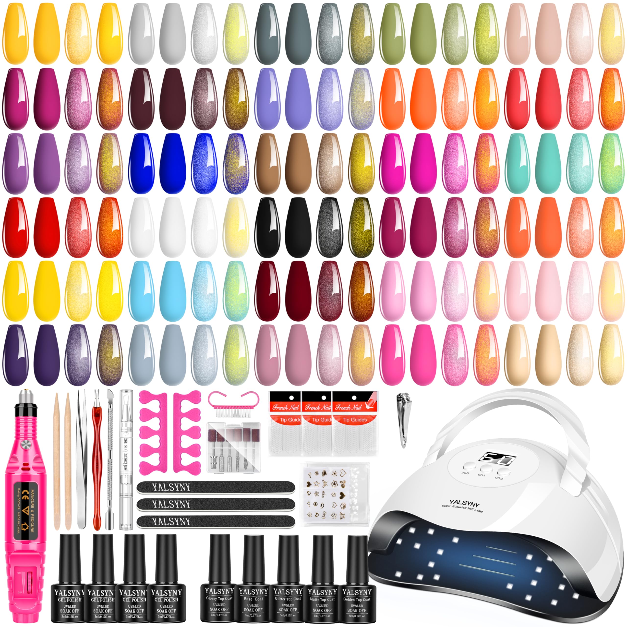 Amazon.com: YALSYNY Gel Nail Polish Kit with UV Nail Lamp,Soak OFF