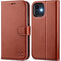 Vista 14 de OCASE Compatible con iPhone 12 Case/Compatible con iPhone 12 Pro Wallet Case, funda tipo cartera de piel sintética con tapa y tarjeteros con bloqueo