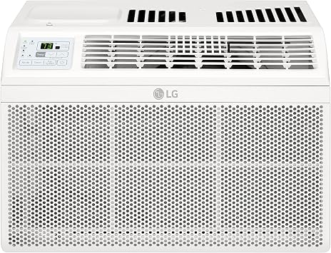 LG 5800 BTU Window Air Conditioners [ 2023 جديد ] جهاز التحكم عن بعد فلتر صغير الحجم قابل للغسل ومروحة متعددة السرعة تبريد 260 قدم مربع. غرفة صغيرة مكيف هواء وحدة تكييف هواء سهل التركيب أبيض LW6023R   