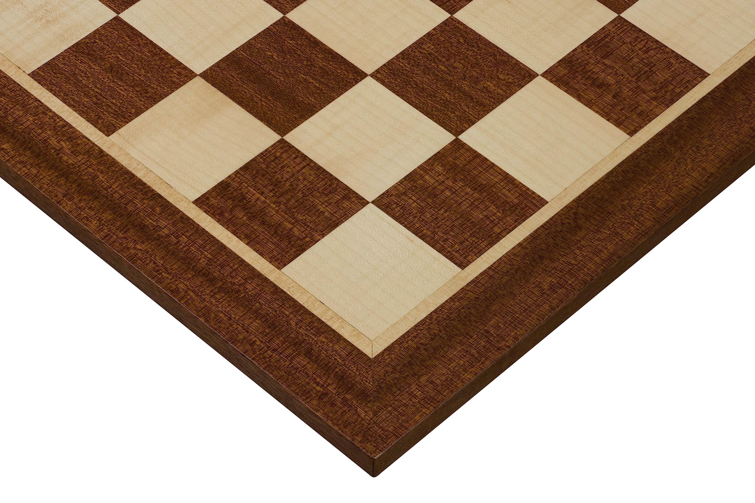 Sunrise Chess | Échiquier n° 5 | Pas de coordonnées | Acajou/Sycomore | Incrustations | Tableau de Tournoi | Design élégant | Idée Cadeau | pour Les nombres Moyens | Dimensions du Terrain : 50 mm