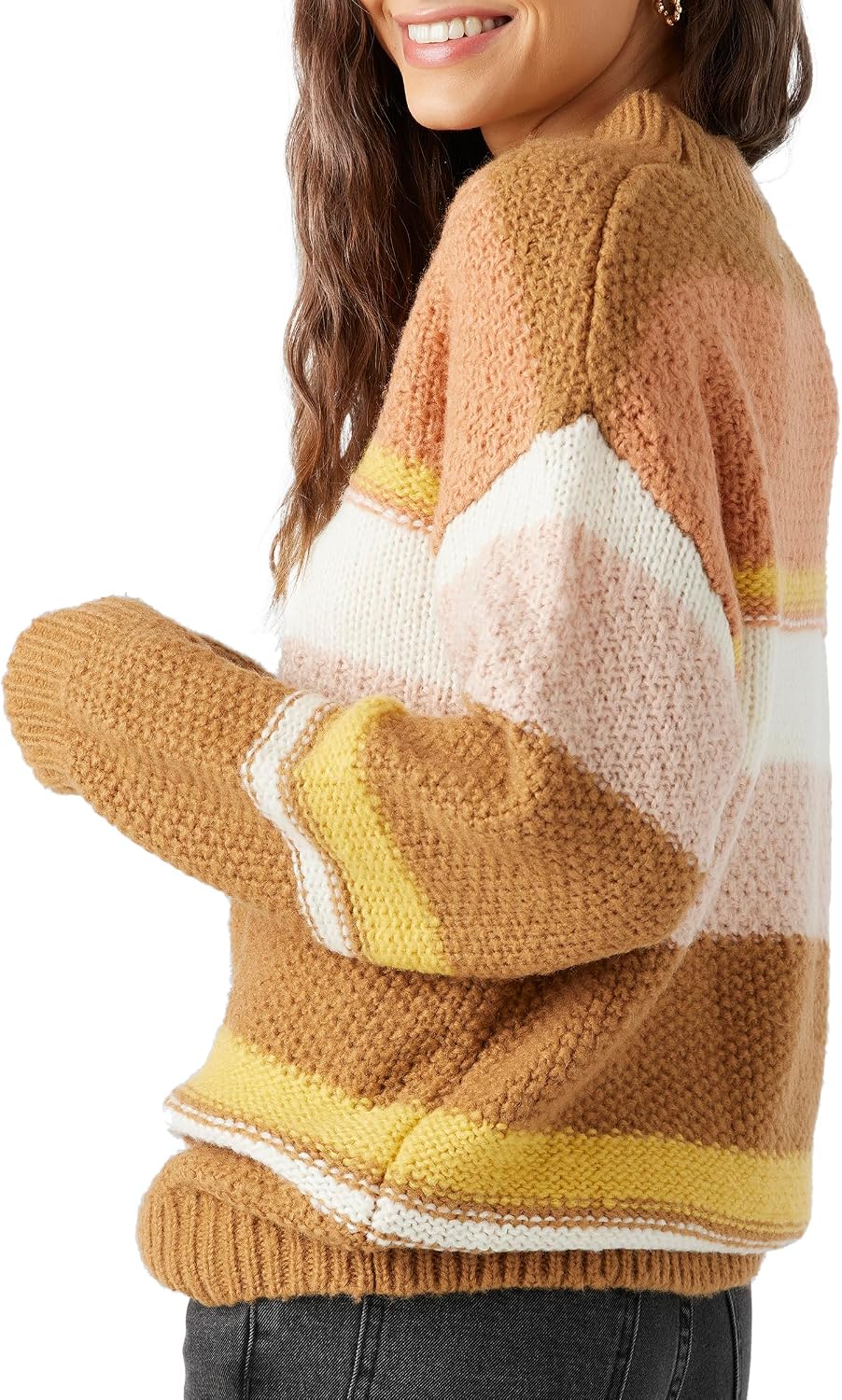 O'NEILL Women's Solid Long Sleeve Sweater - Relaxed Fit Regular Length Crewneck Sweaters for Women