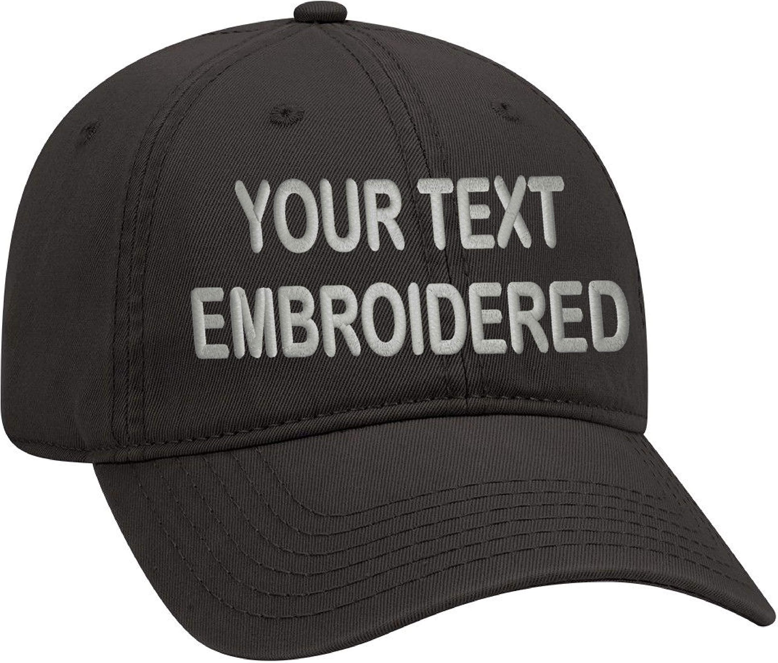 UNAMEITCustom Text Embroidered Dad Hat. Unstructured Adjustable Metal Buckle (Black)