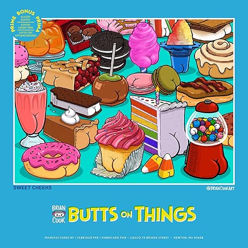 Miniatura 6 de Ceaco - Brian Cook - Butts on Things - Sweet Cheeks - Rompecabezas de 500 piezas