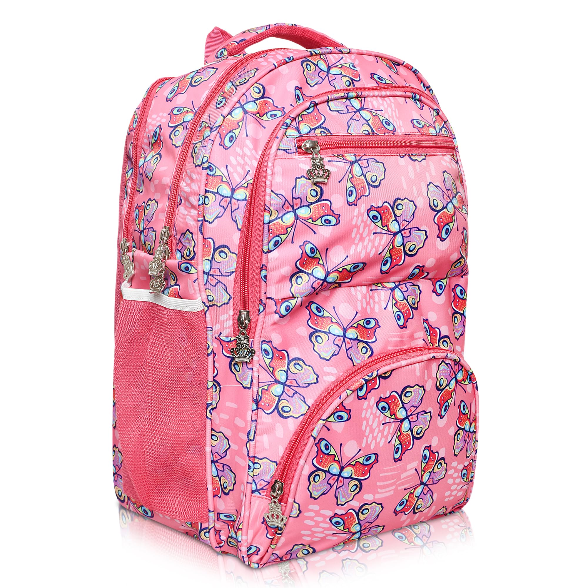 stylbase Multi Printed Waterproof Bag Ideal For Tuition College Backpack School Bag For Girls 12 years Stylish and Trendy bag for girls 18 Inch Pink-picture-54