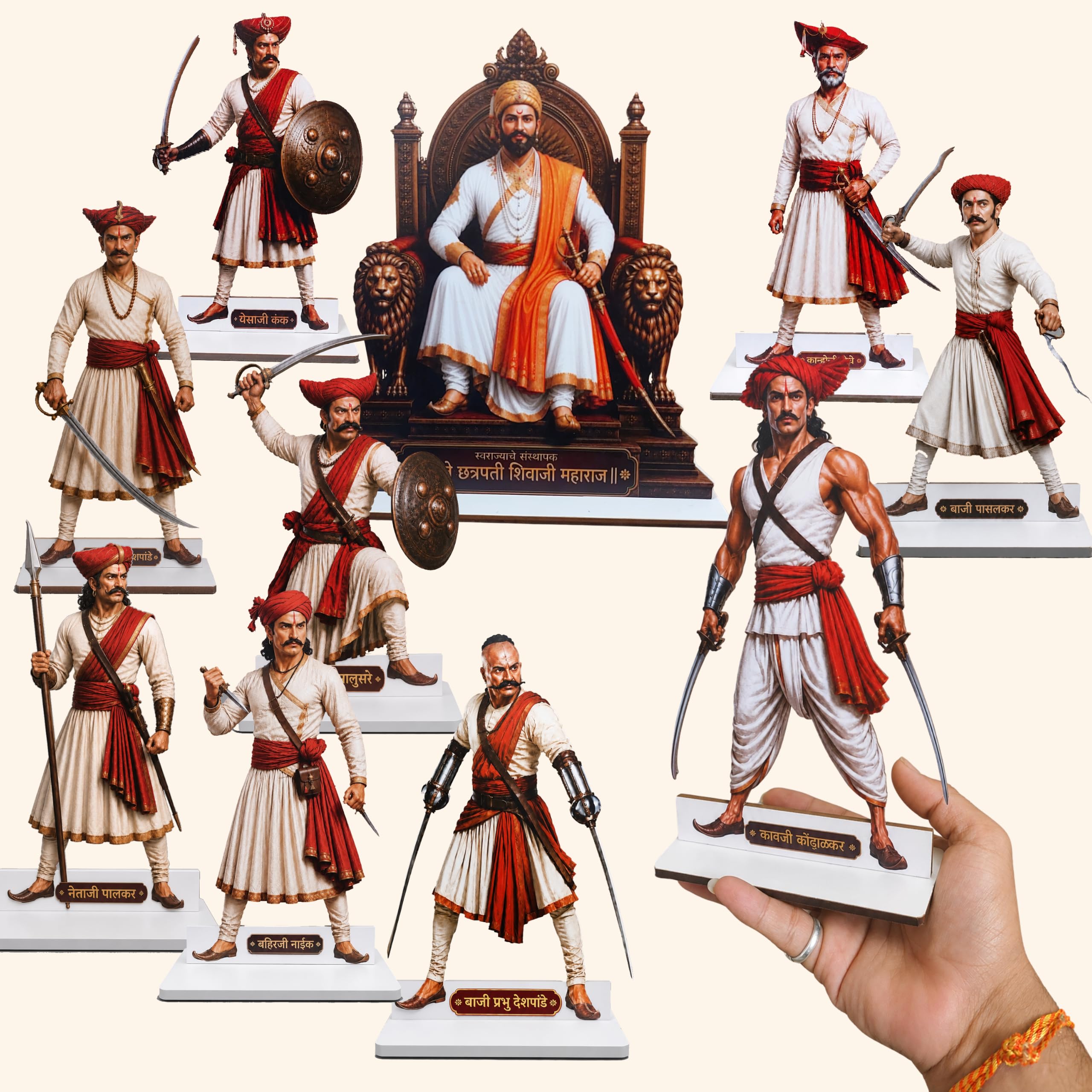 DIGI ART'S Store Shivaji Che Mavle Set | Chhatrapati Shivaji Maharaj with 10 Maratha Mavle Standees | Premium 5mm Foam Sheet | Ganesh Festival, Gauri Ganpati, Home Decor, School Project-image-37