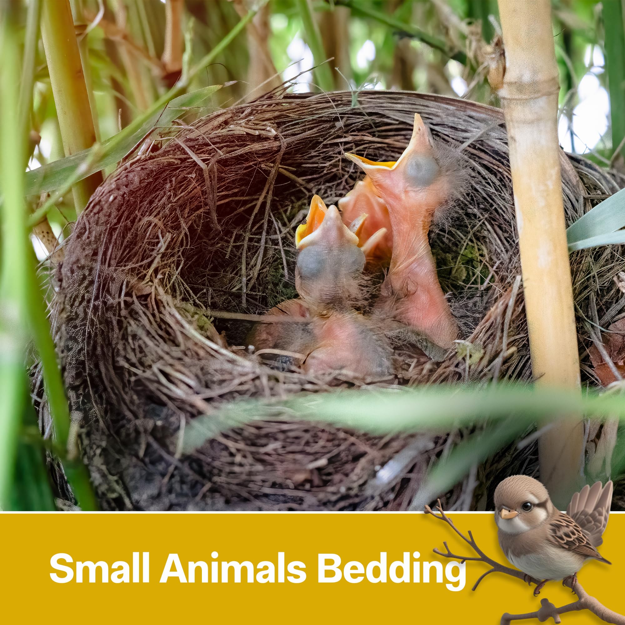 Sparrow Daughter Natural Coco Fiber Nesting Materials for Making 4 nests, for All Small Birds and Animals, Laying Eggs Breeding as Natural Bed, (200 Grams) 4