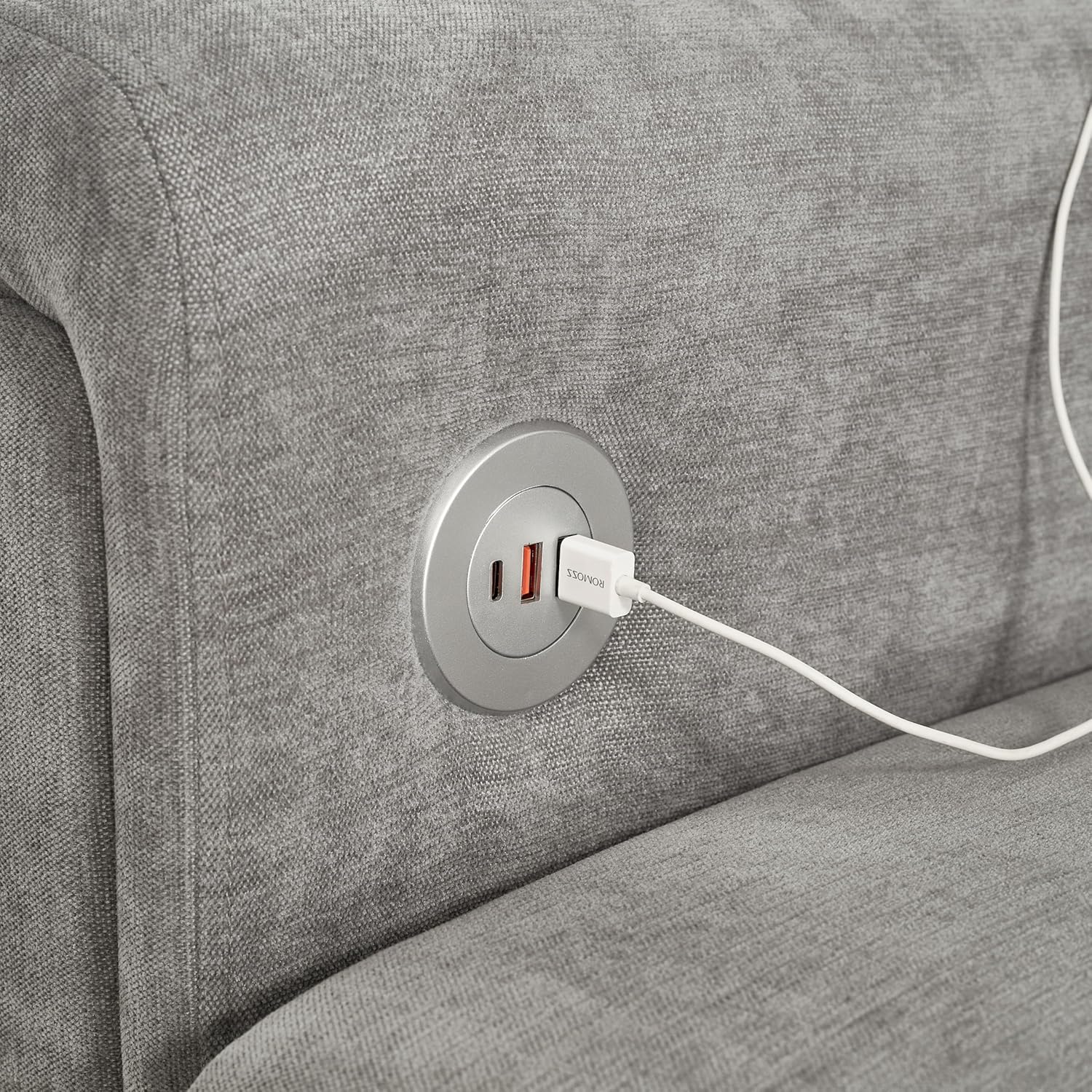 ERYE 115-Inch U-Shaped Modular Sectional Sofa Include 2 Ottomans and 4 Seat, Comfy Chenille Upholstered Tufted U Shaped Sectional Couch W/Coffee Table and USB-C Ports