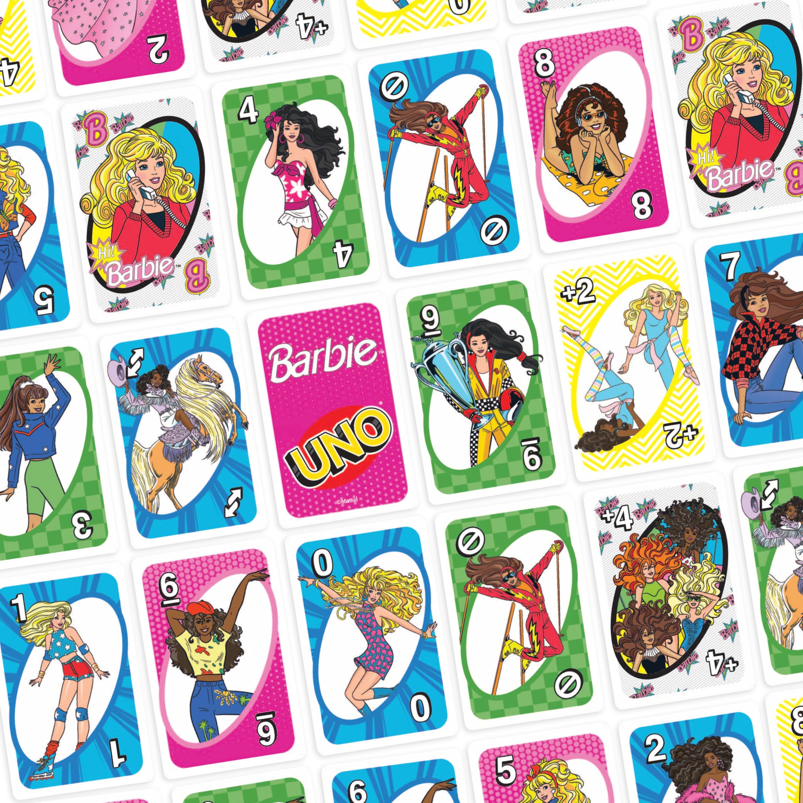 Amazon.com: Mattel Games UNO Barbie Card Game with Special “Hi